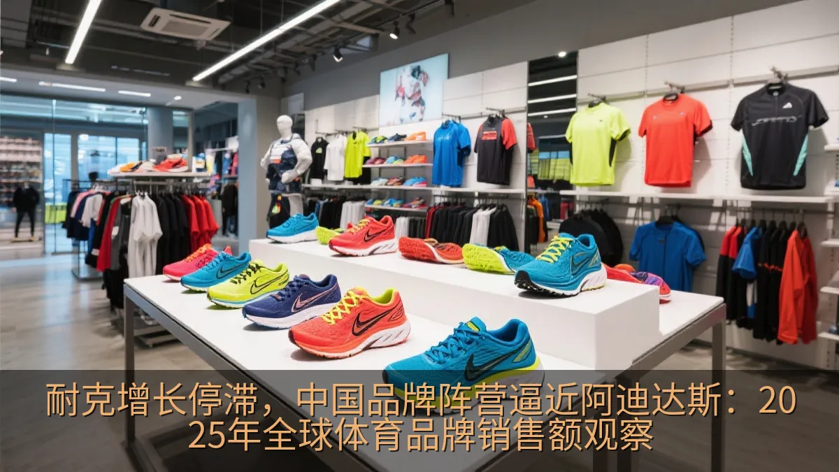 运动鞋与球衣陈列,体现全球体育用品市场竞争